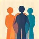 Icono de siluetas de personas unidas, simbolizando la comunidad y el desarrollo social